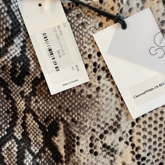 SEN snake print with lace detail slip skirt - Picture 4 of 5